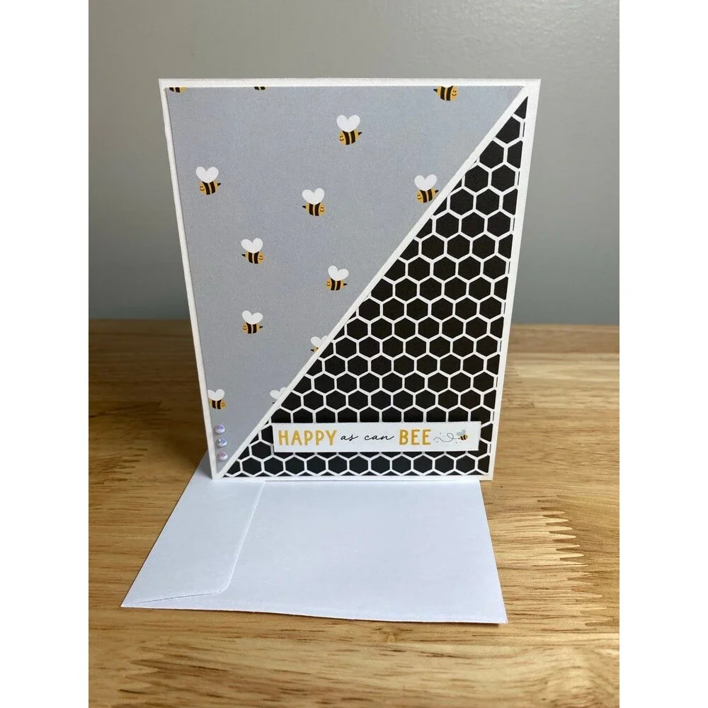 Bee Greeting Card Handmade A2 Card – All Occasion Blank Card